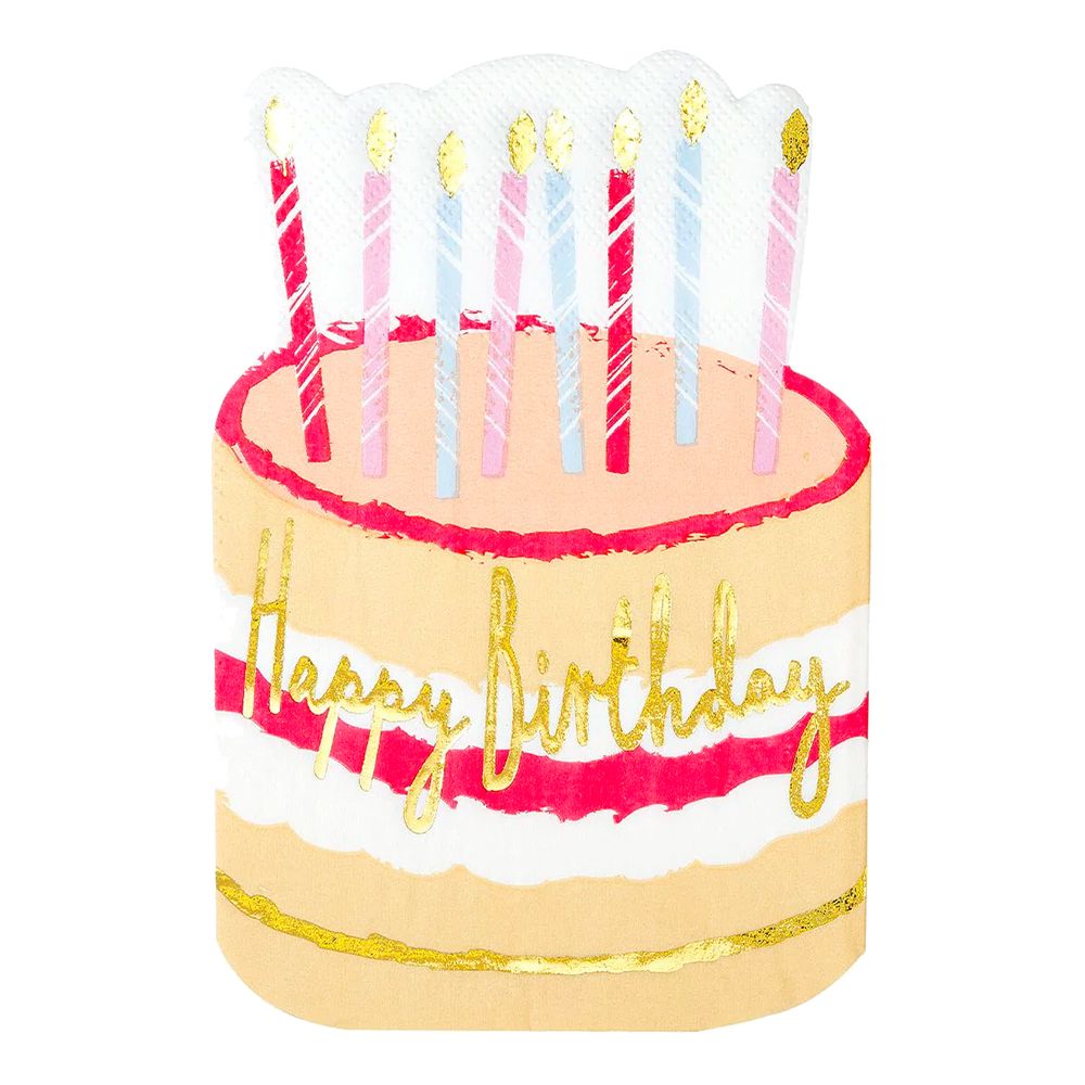 Servietter Bursdagskake
