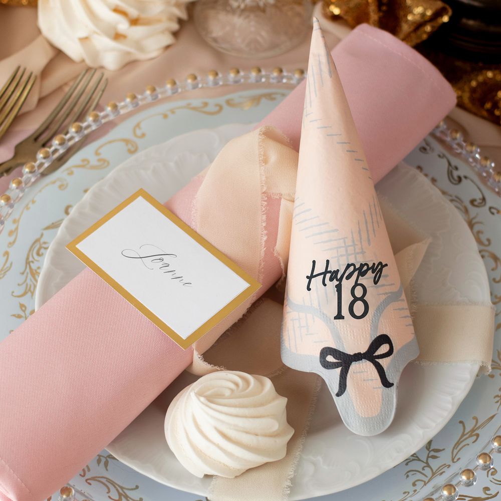 Servietter Happy 18 Rosett