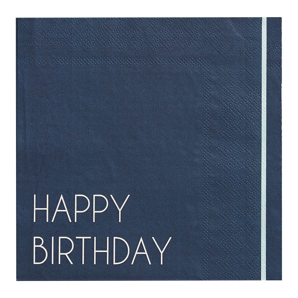 Servetit Happy Birthday Navy