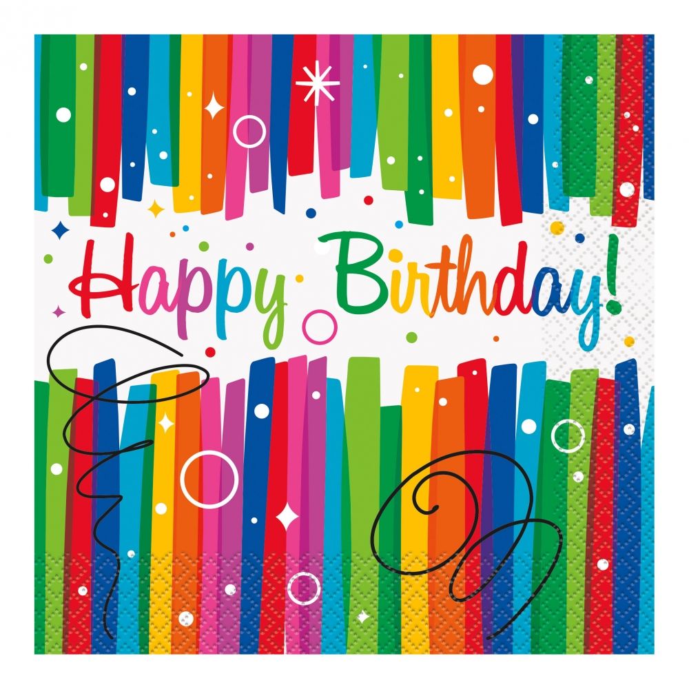 Lautasliinat Happy Birthday Sateenkaari