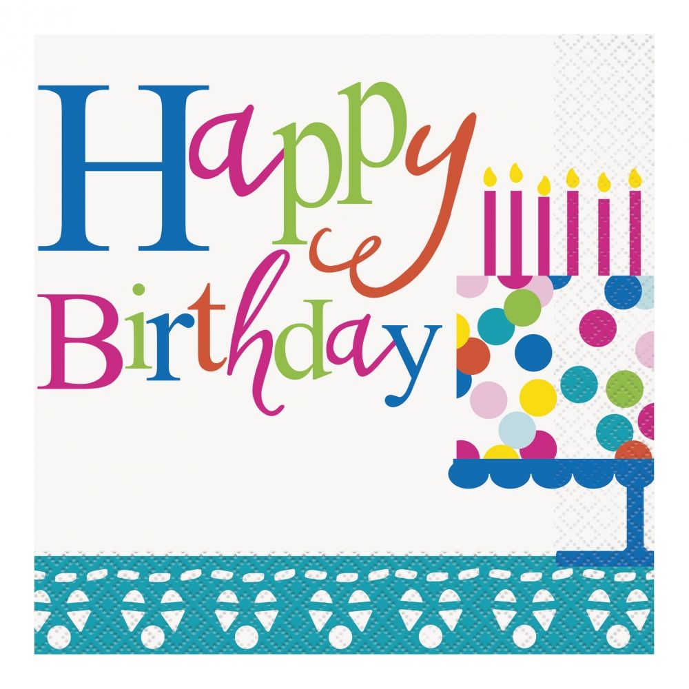 Servietter Happy Birthday Turkis