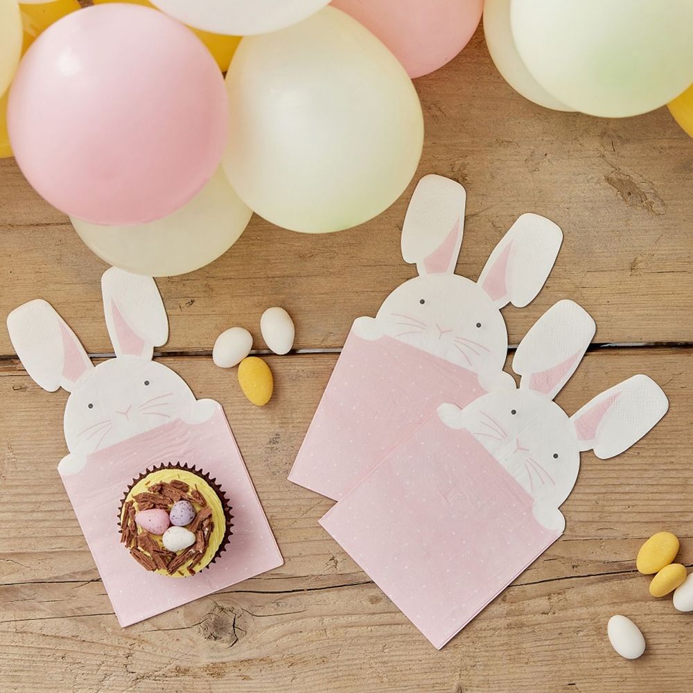 Påskservietter Kanin Eggciting Easter