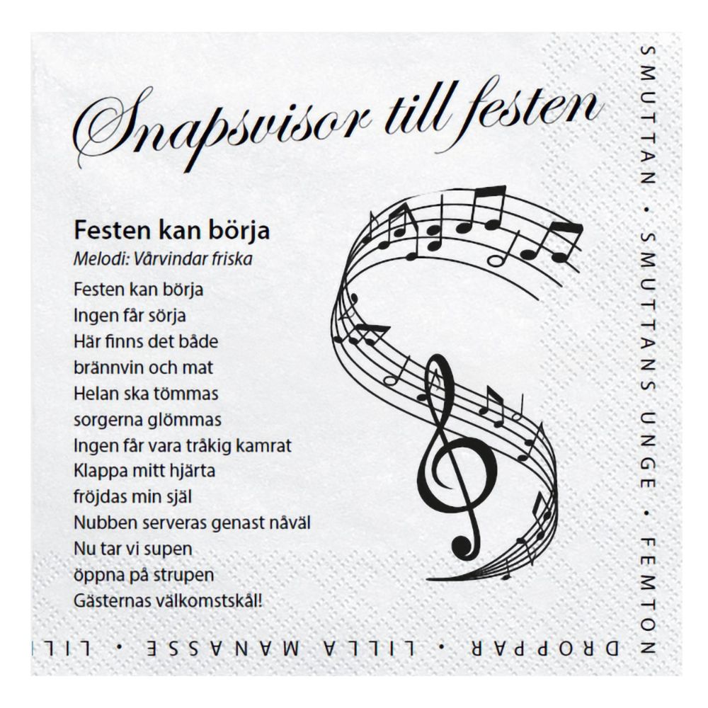 Servietter med Drikkeviser