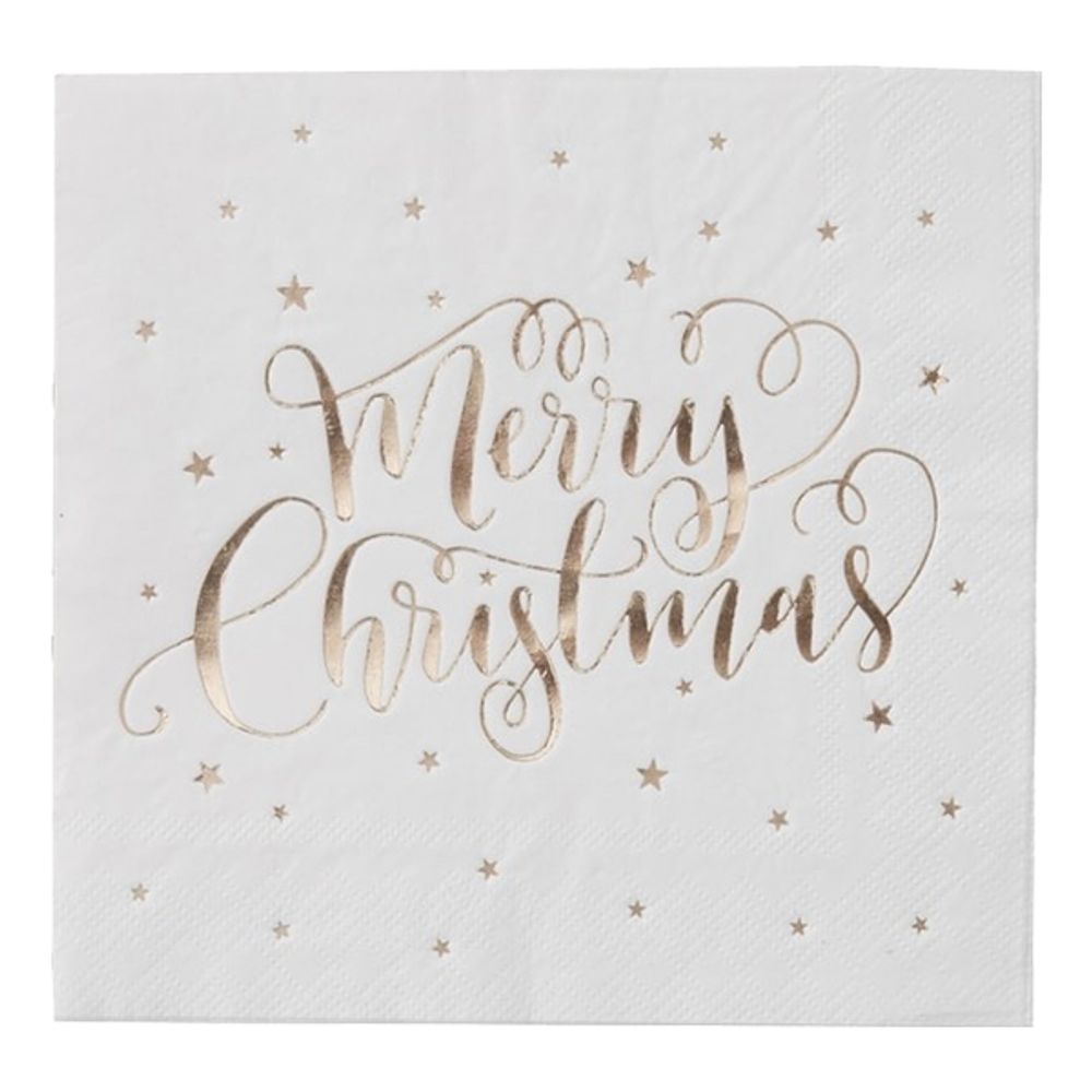 Servietter Merry Christmas Gull