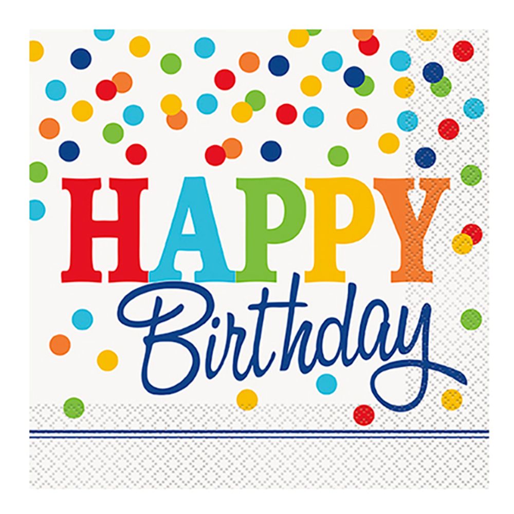 Servetter Polka Dot Happy Birthday