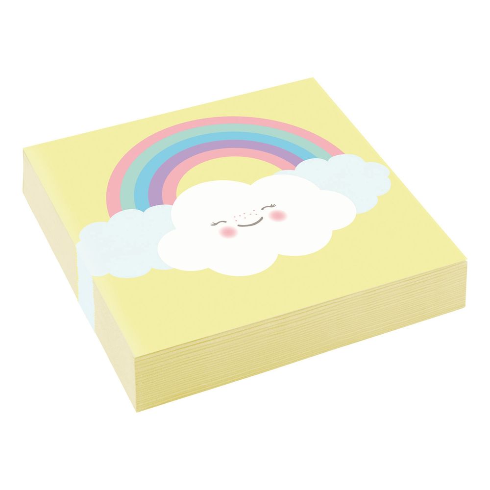 Servietter Rainbow & Cloud Gul
