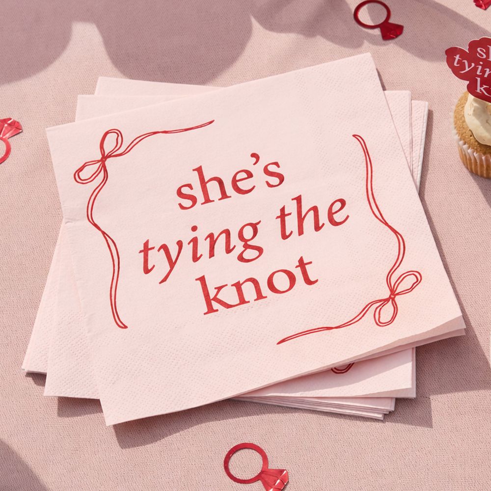 Servetter She's Tying the Knot Rosa Rosett