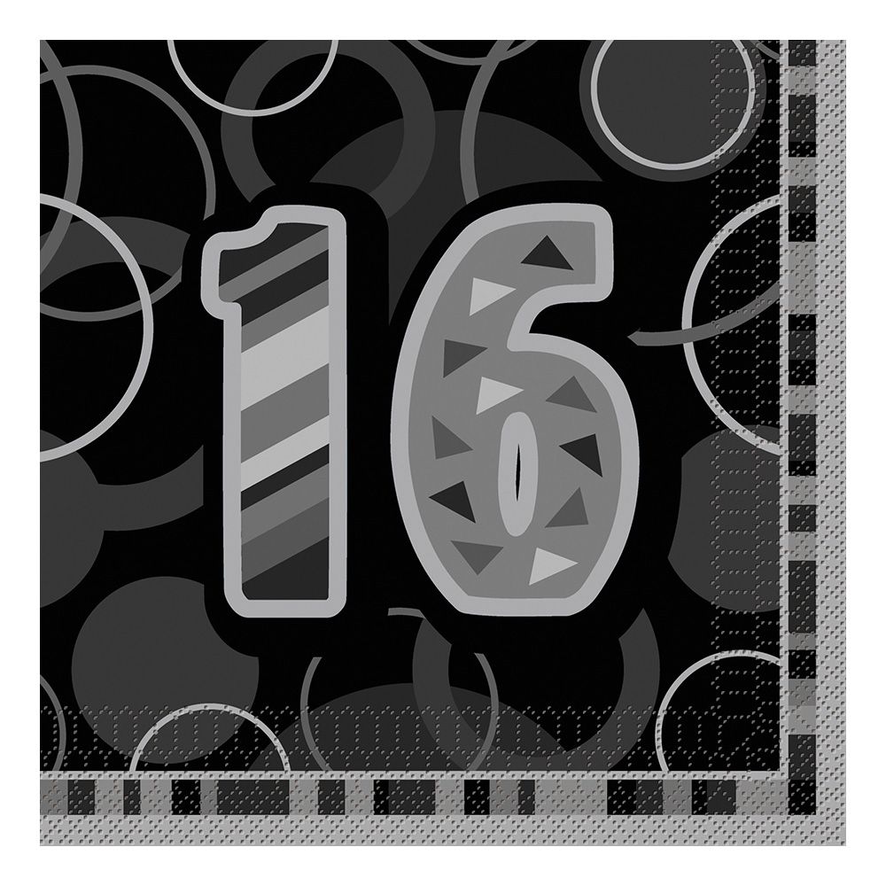 Servetter Svart 16