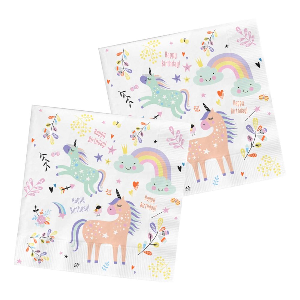 Servetter Unicorns & Rainbows