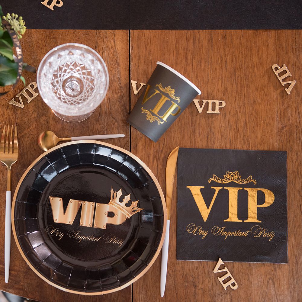 Servietter VIP Svart/Gull