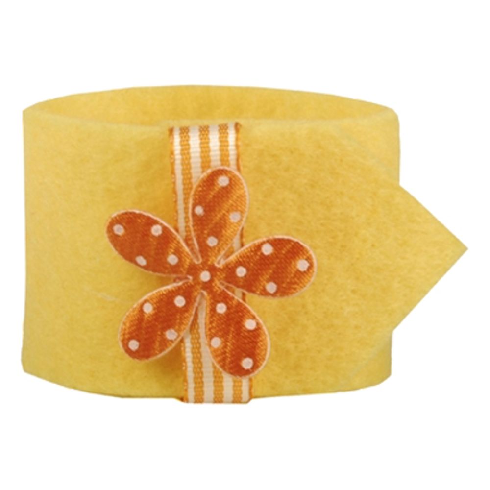 Serviettring Gul med Blomst