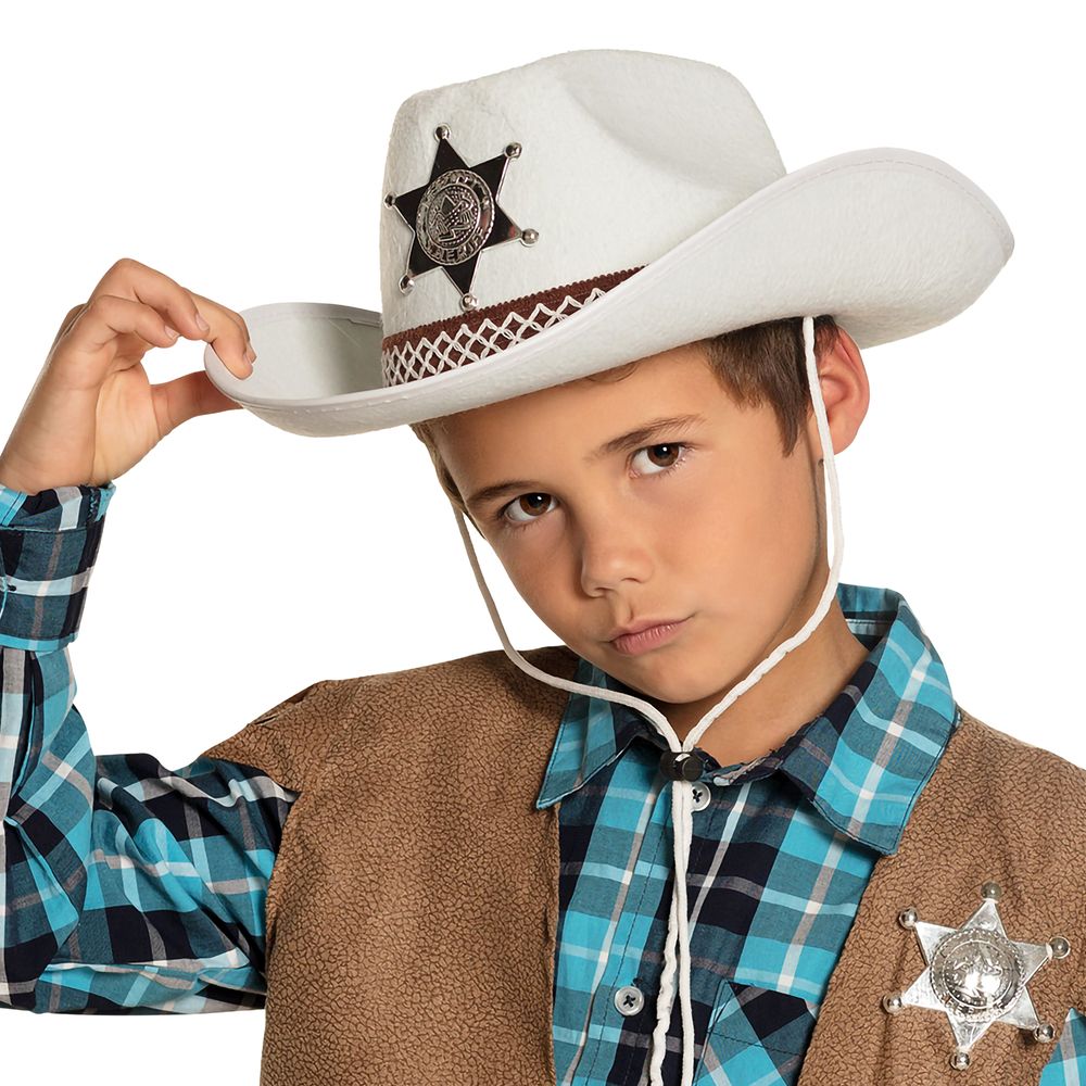Sheriffhat Hvid til Børn