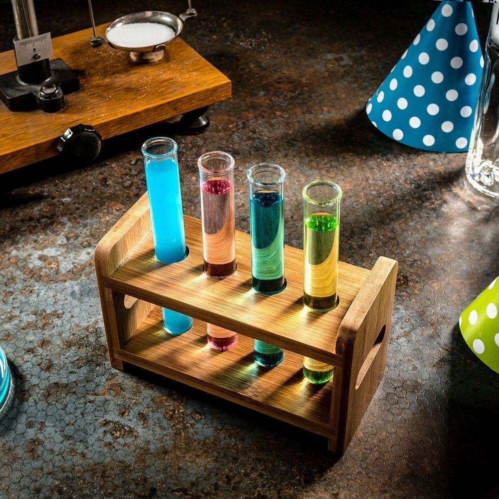 Shotglas Provrör i Ställning