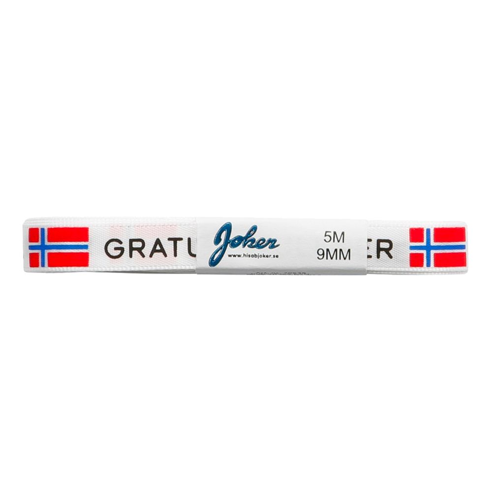 Silkebånd Gratulerer Norsk Flagg