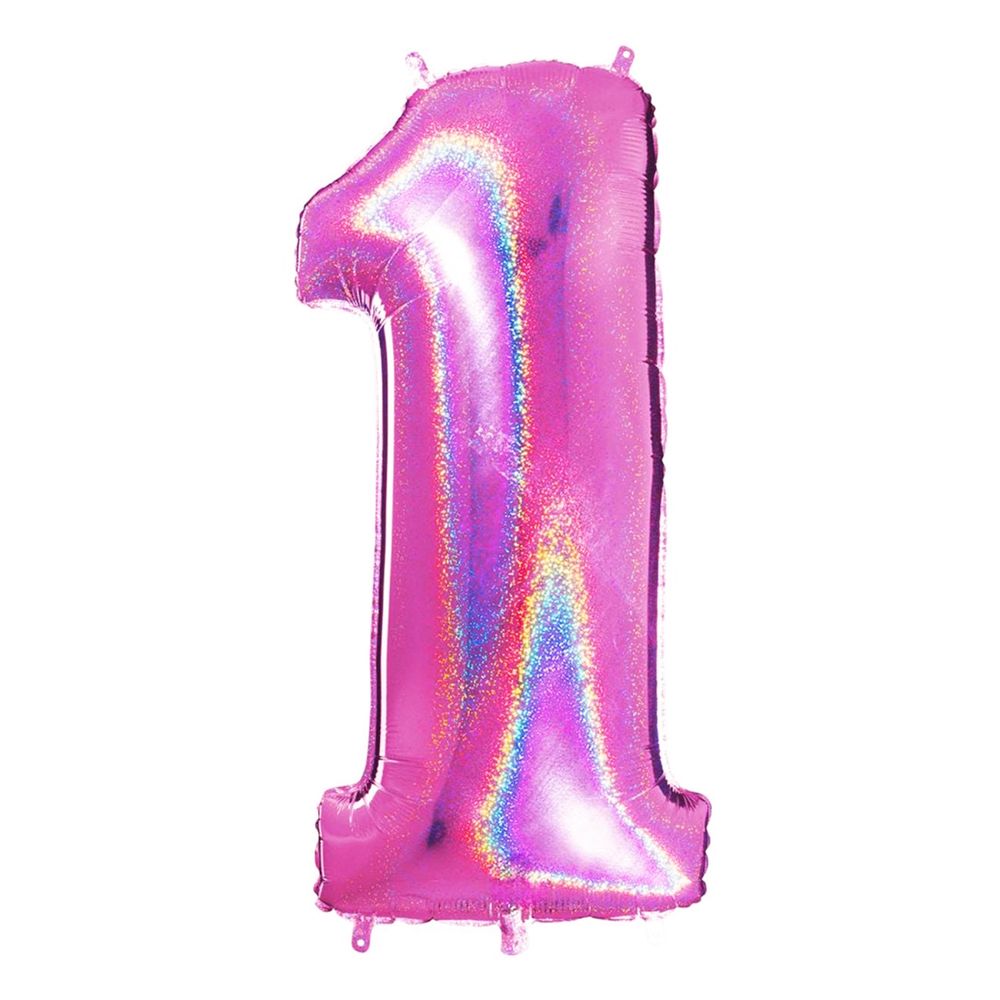 Sifferballong Glitter Rosa