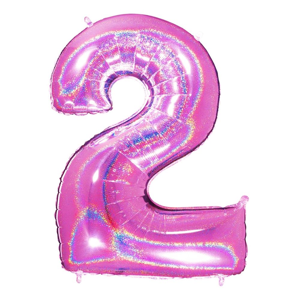 Sifferballong Glitter Rosa