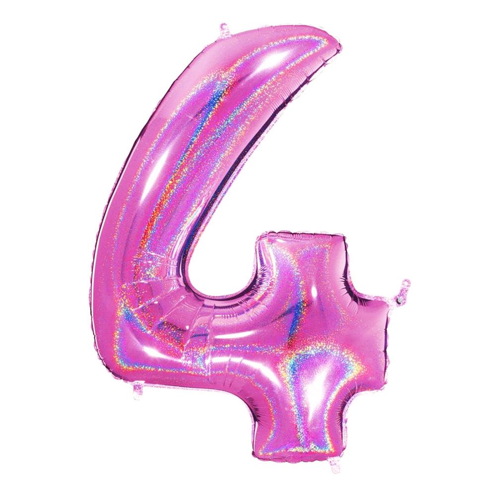 Sifferballong Glitter Rosa
