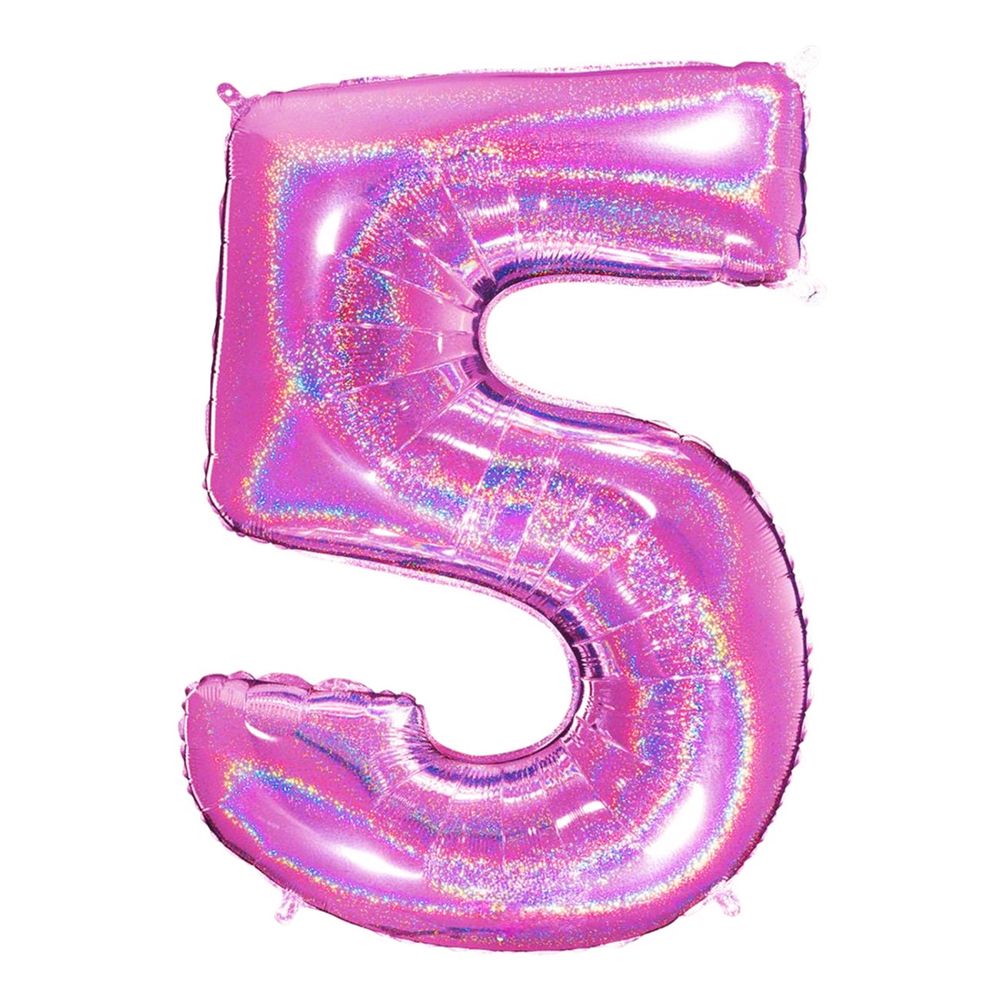 Sifferballong Glitter Rosa