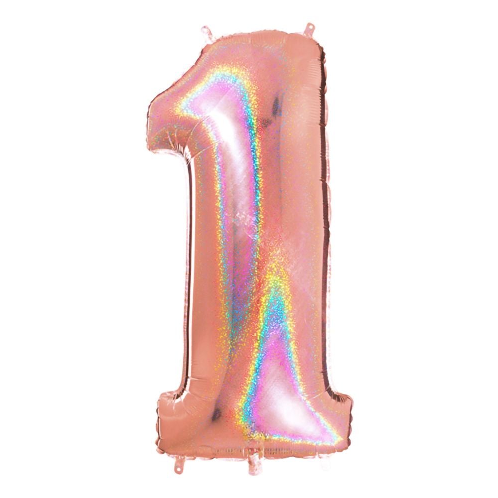 Sifferballong Glitter Roséguld