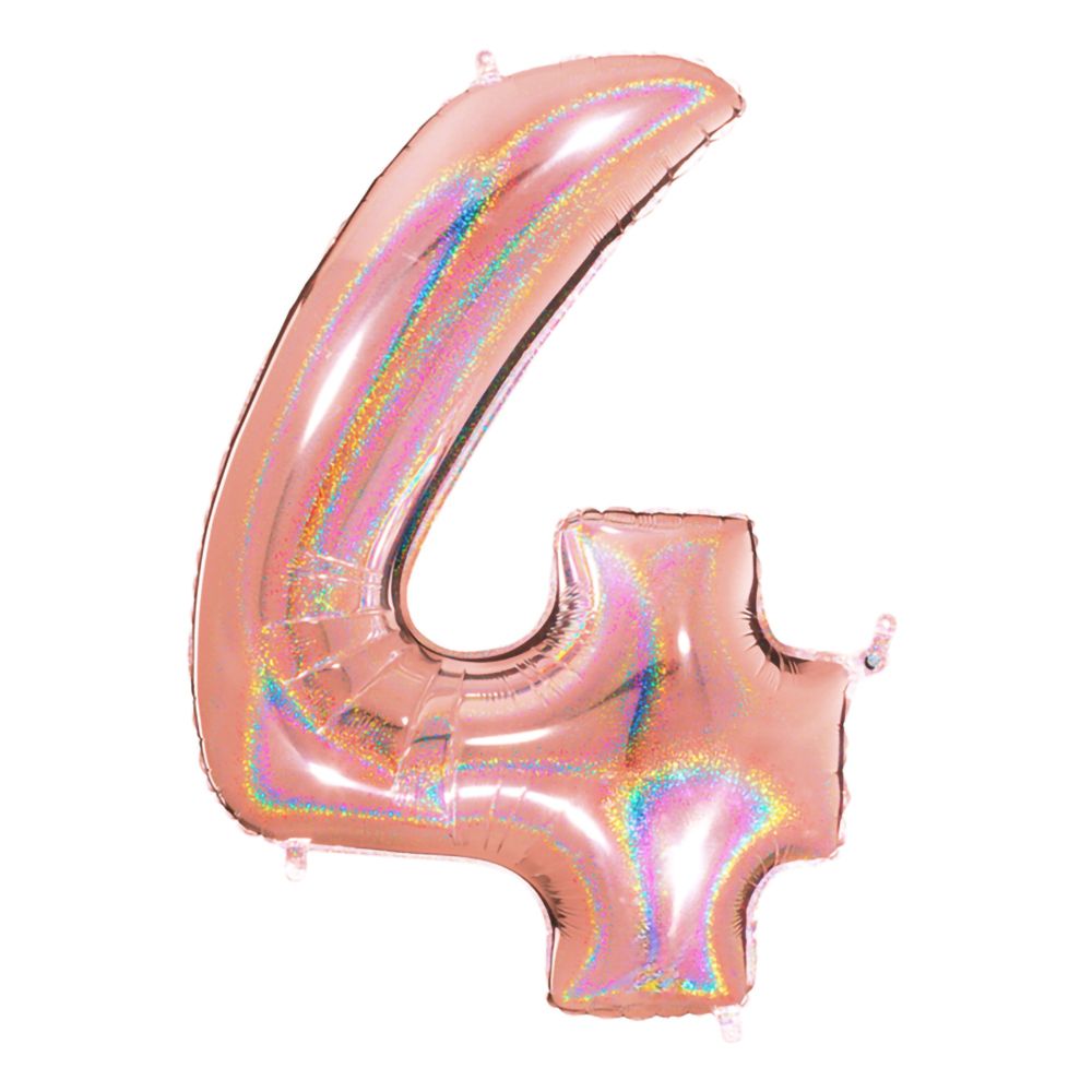 Sifferballong Glitter Roséguld
