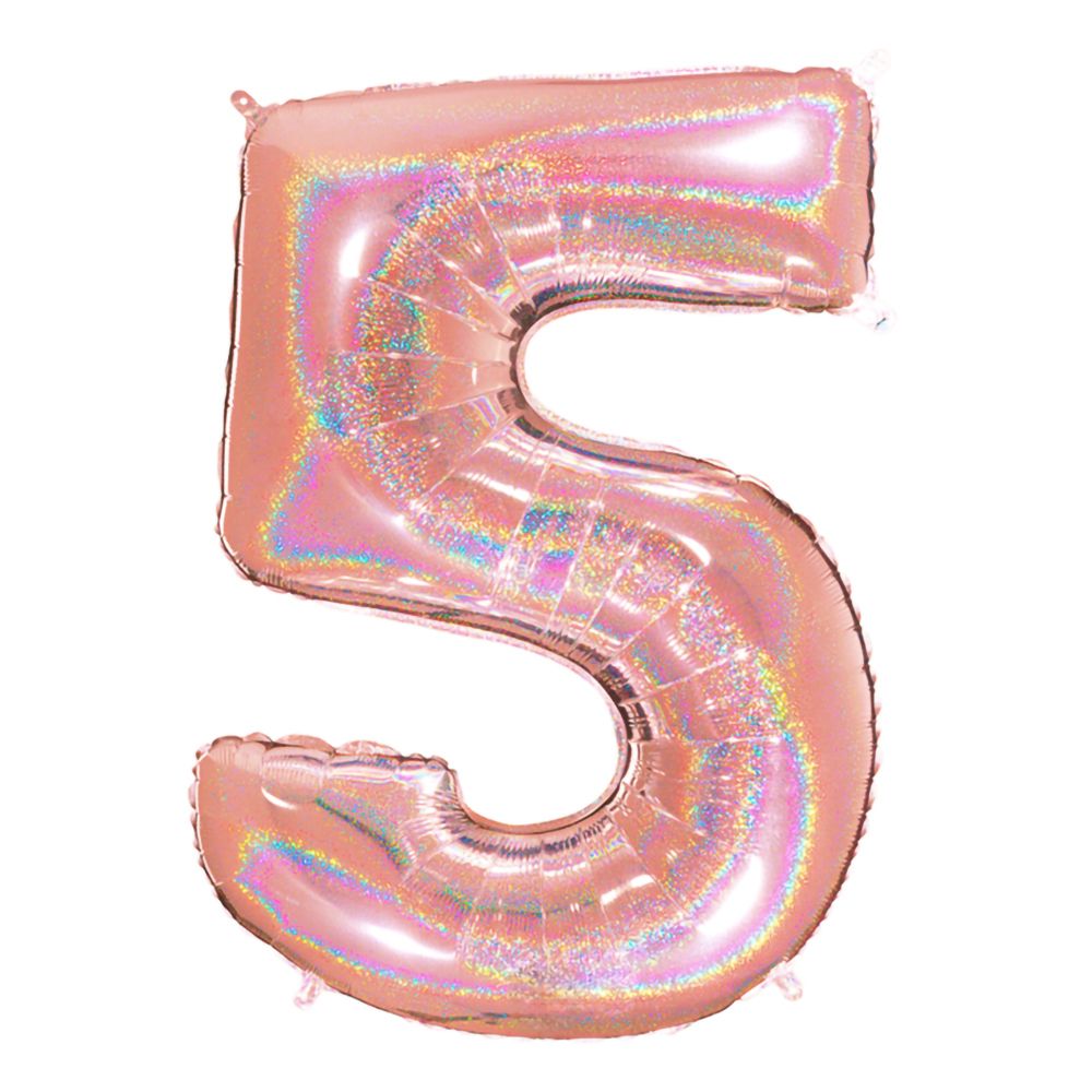 Sifferballong Glitter Roséguld