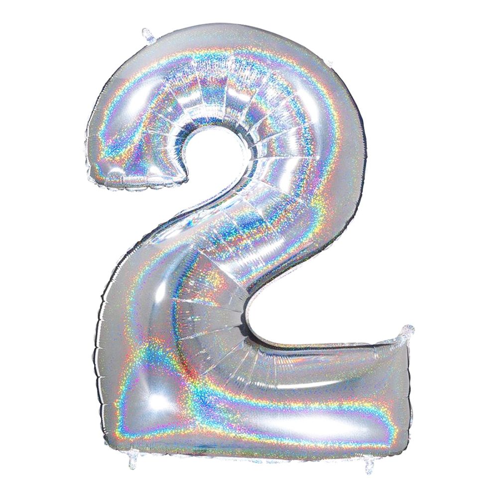 Sifferballong Glitter Silver