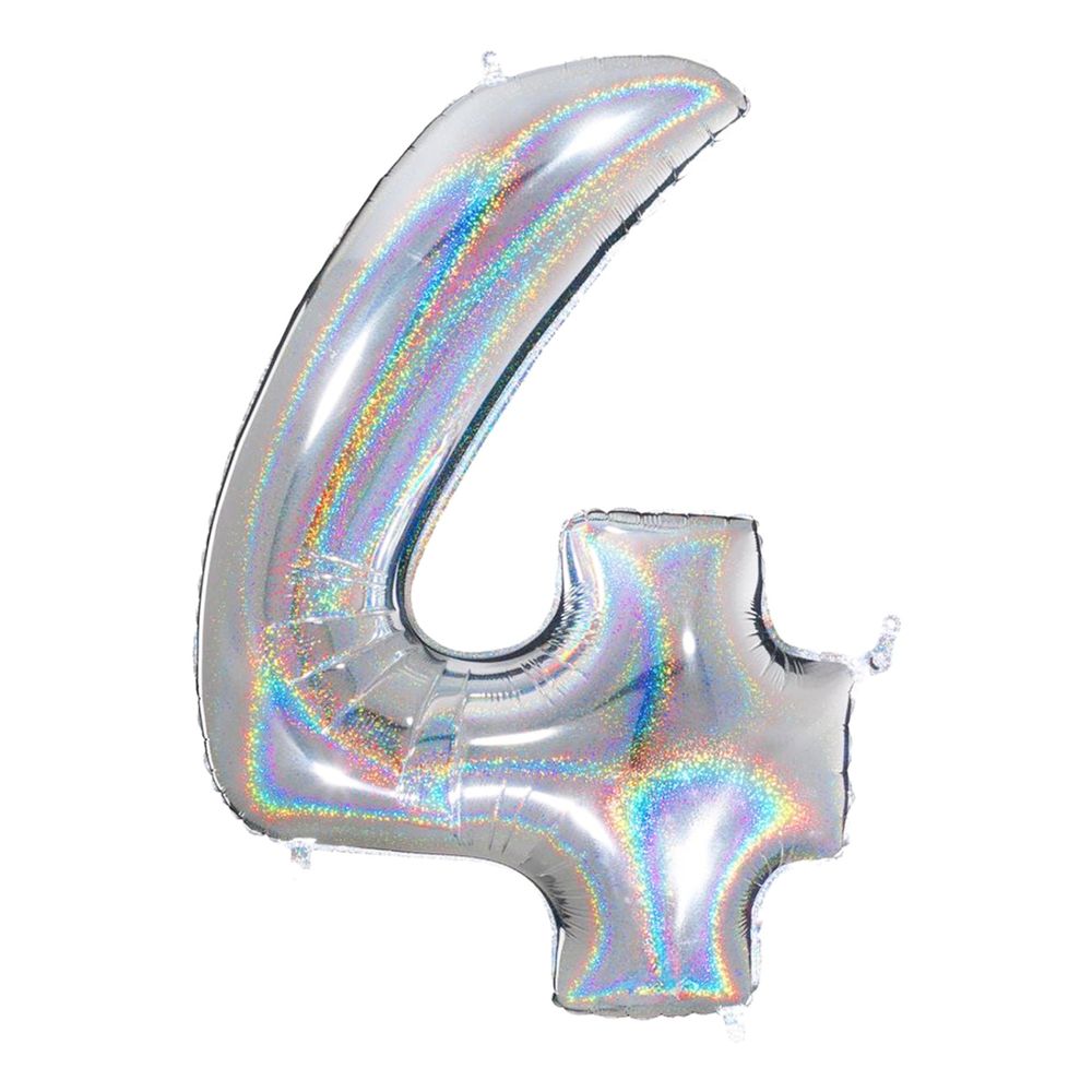 Sifferballong Glitter Silver