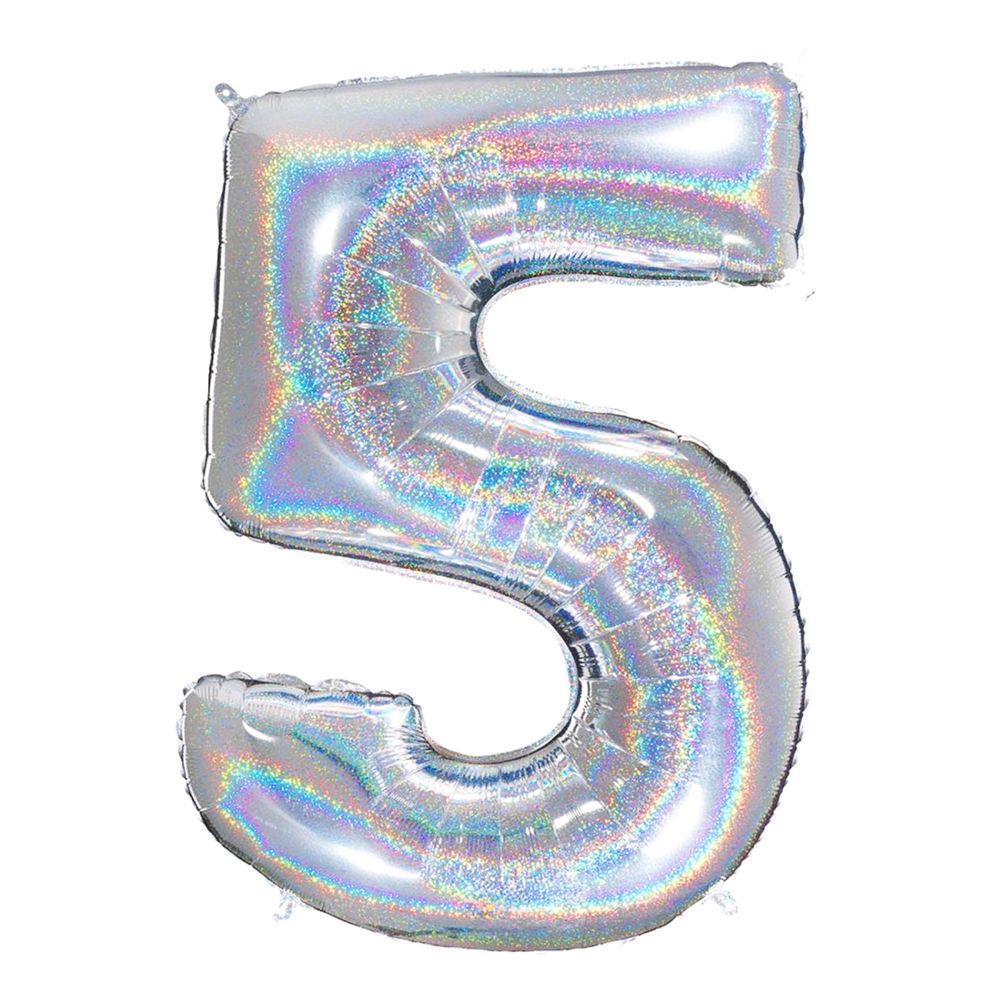 Sifferballong Glitter Silver