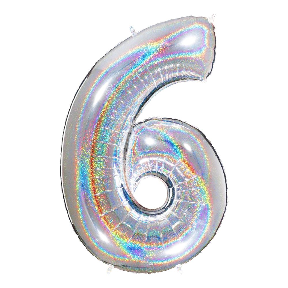Sifferballong Glitter Silver