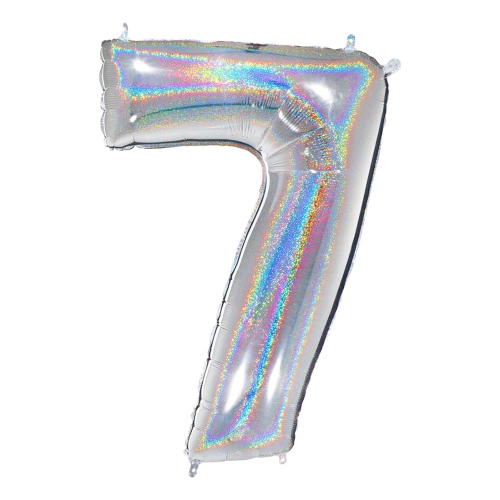 Sifferballong Glitter Silver