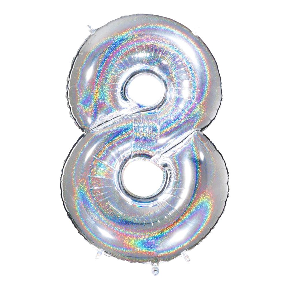 Sifferballong Glitter Silver