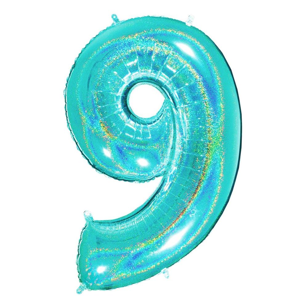 Sifferballong Glitter Turkos