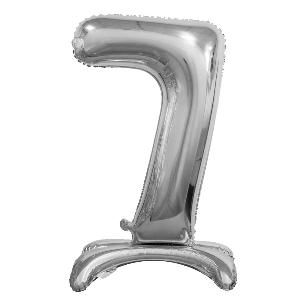 Numeroilmapallo Jalustalla Hopea Metallic