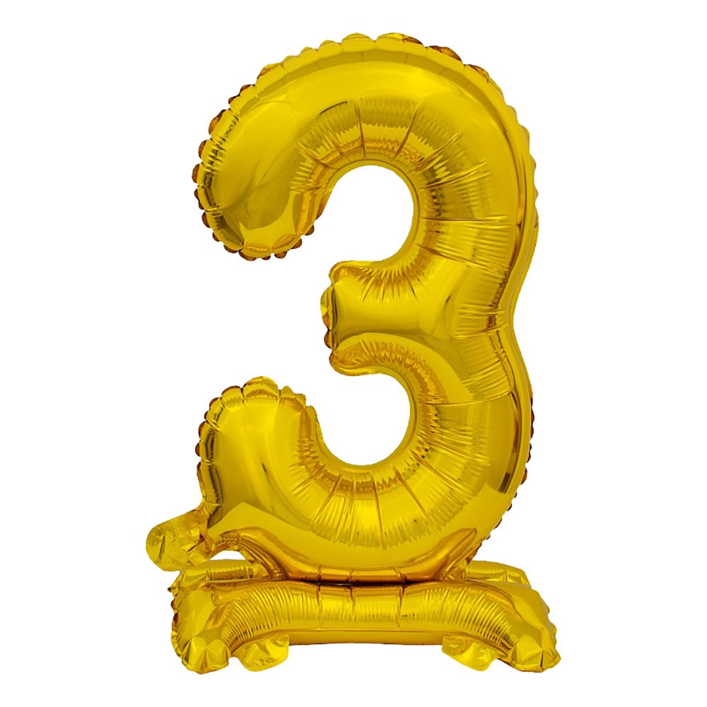Talballon Mini med Fod Guld/Metallic