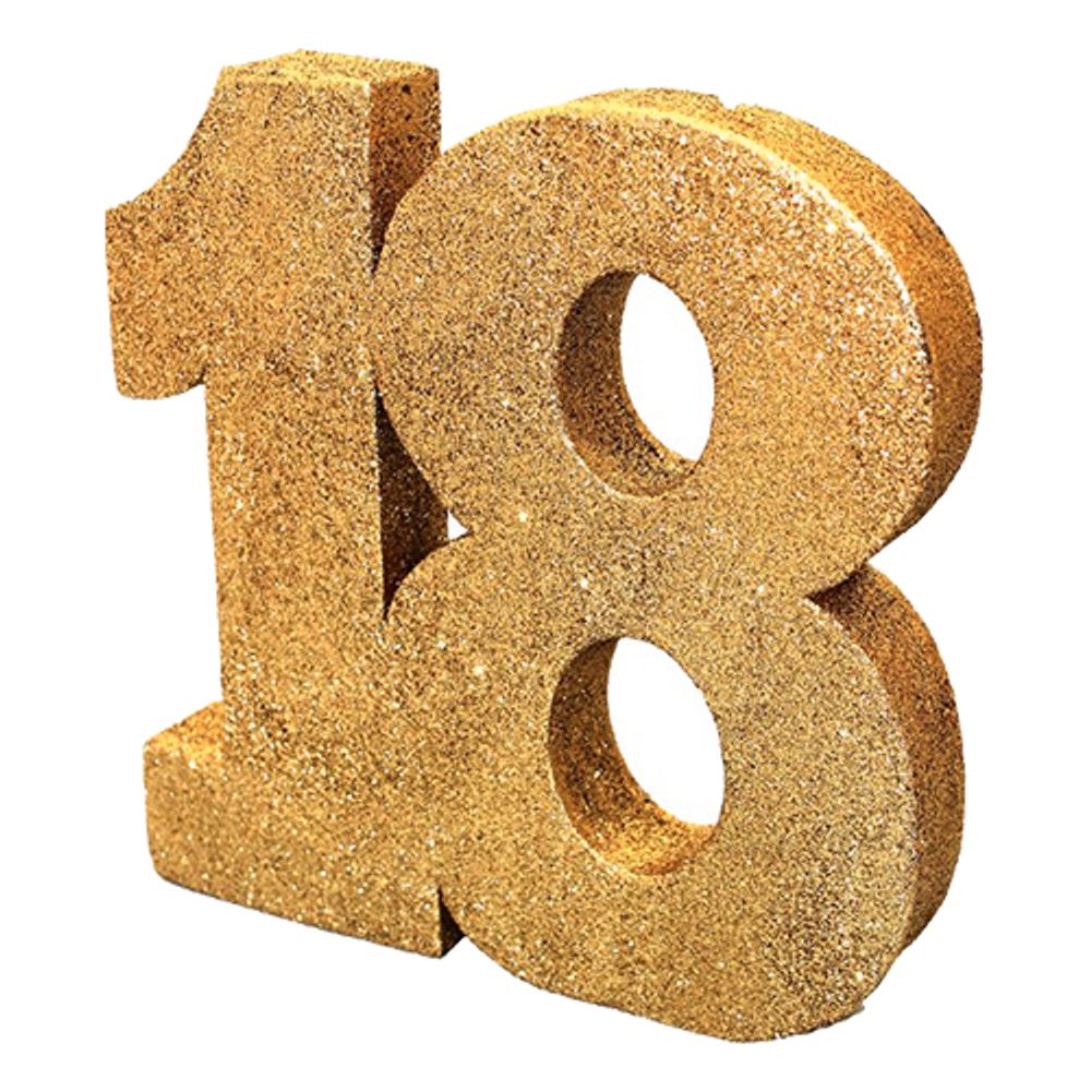Tallet 18 Gull Glitter Dekorasjon