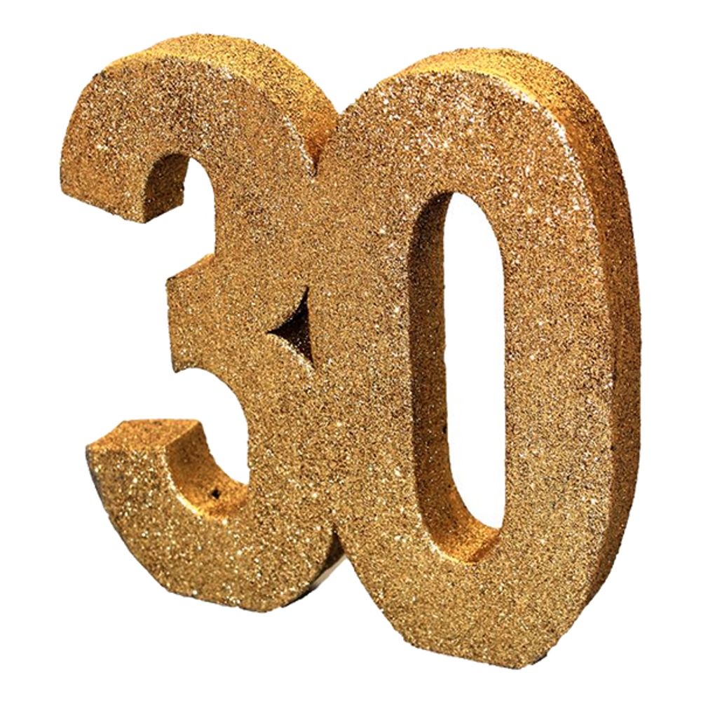 Tallet 30 Gull Glitter Dekorasjon