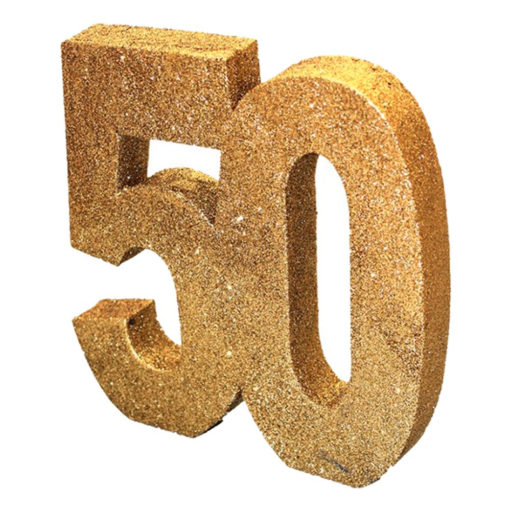 Tallet 50 Gull Glitter Dekorasjon