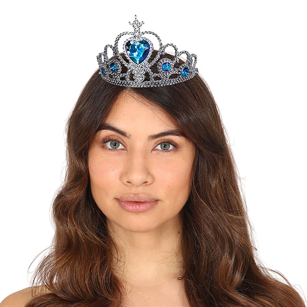 Sølv/Blå Tiara