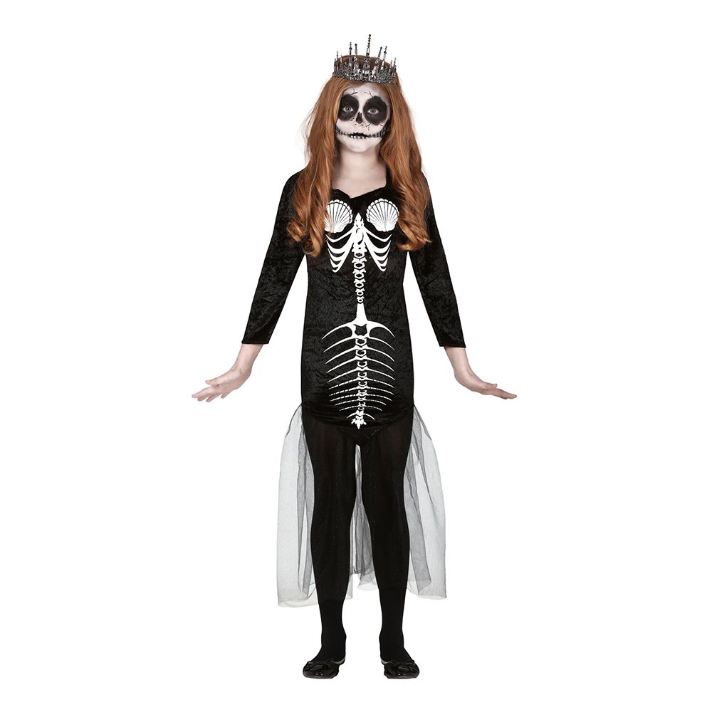 Havfrue Skelet Børnekostume