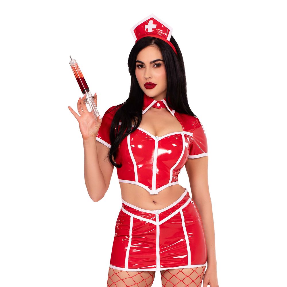 Sygeplejerske Red Alert Deluxe Kostume