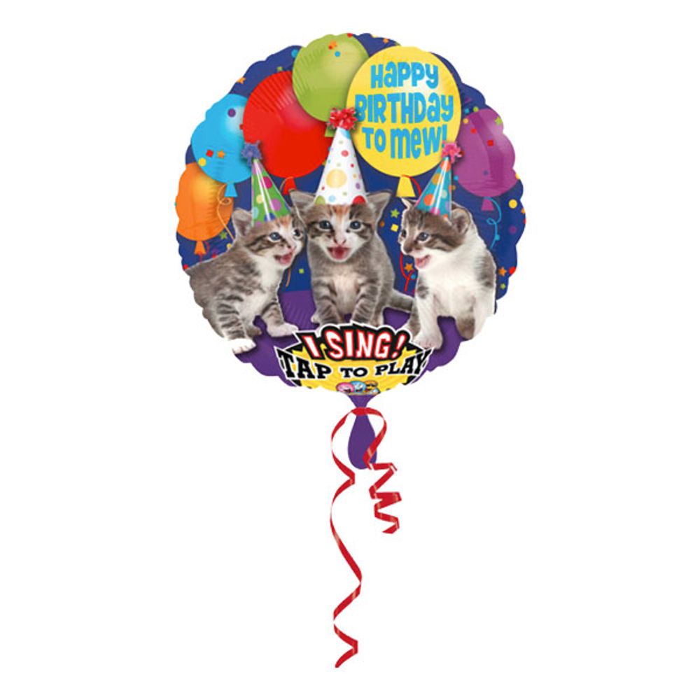 Laulava Folioilmapallo Happy Birthday Kissat