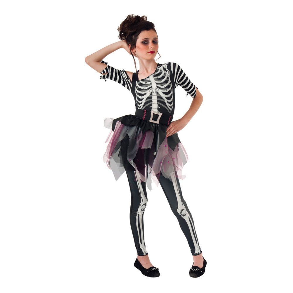 Skelet Ballerina Børnekostume