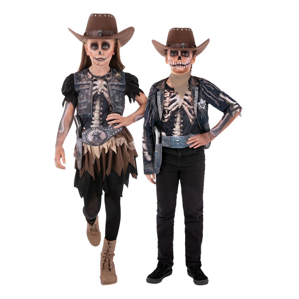 Skjelett Cowboy Barn Kostyme