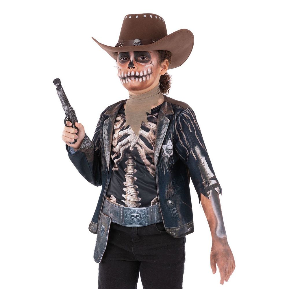 Skjelett Cowboy Barn Kostyme