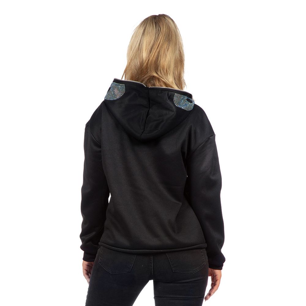 Skelet Hoodie Glitter med Lynlås