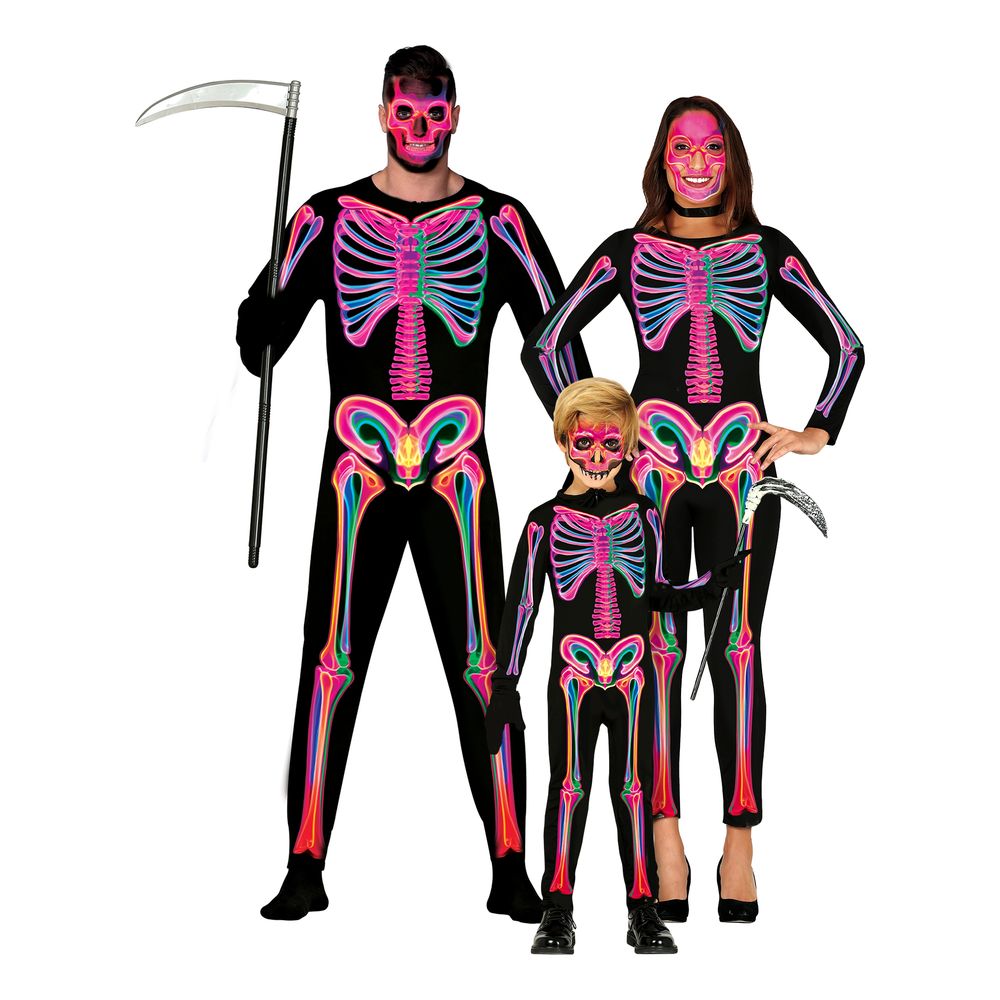 Skelet Neon Børnekostume