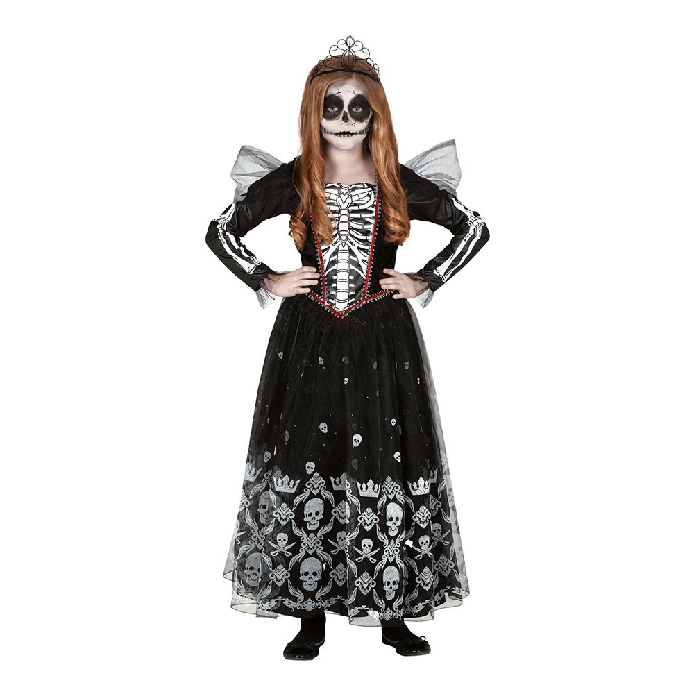 Skelett Prinsessa Barn Maskeraddräkt