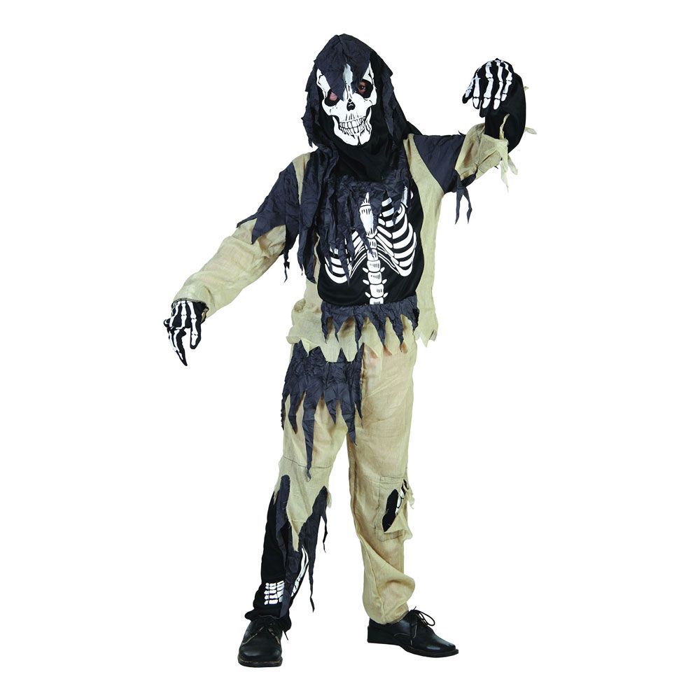 Skelett Zombie Barn Budget Maskeraddräkt