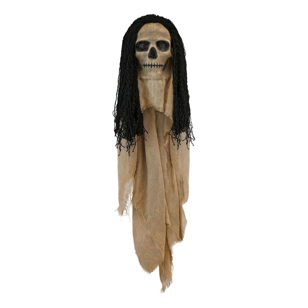 Skelettimaski Hiuksilla ja Hupulla