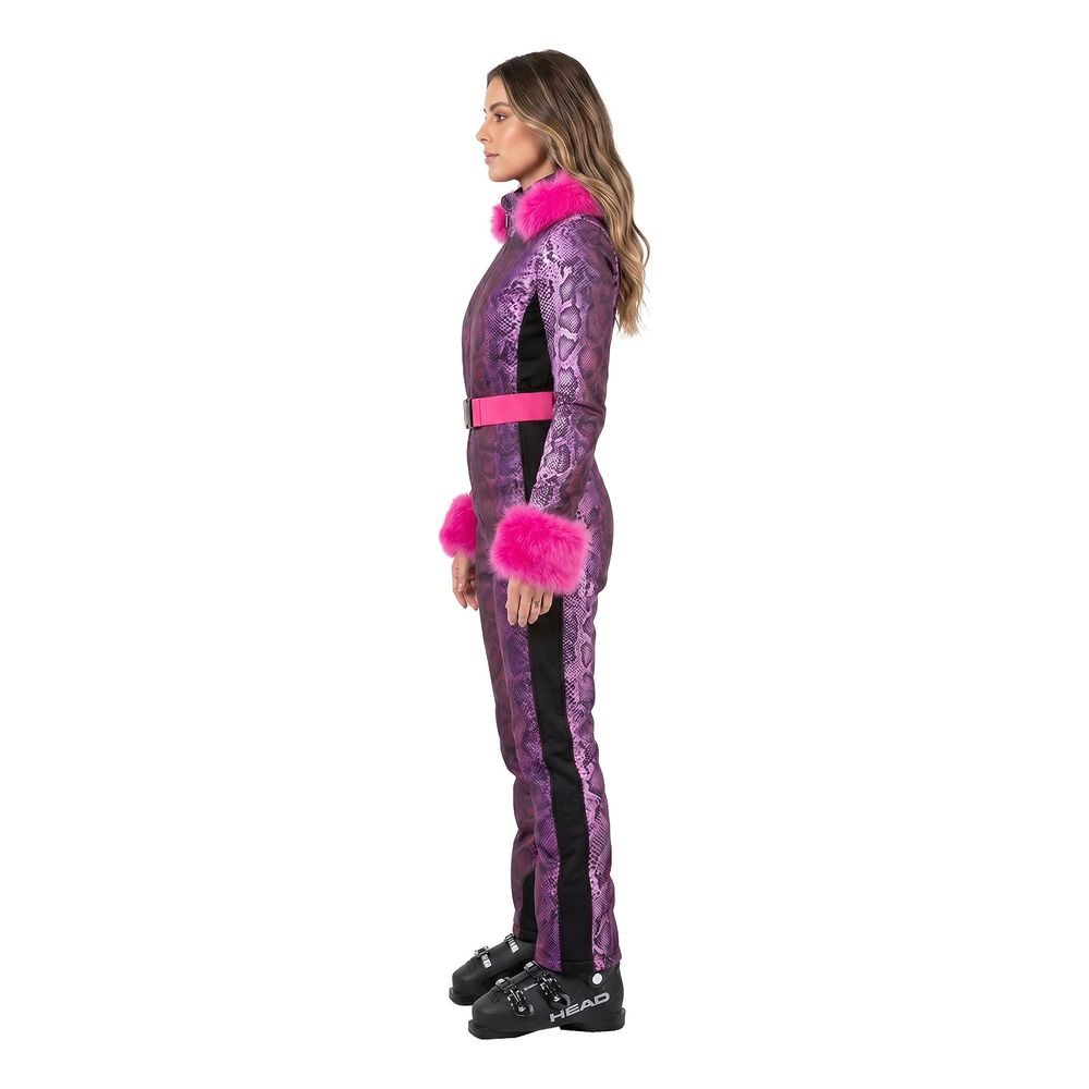 Skidoverall Snake Print med Lyserød Fuskepels Kostume